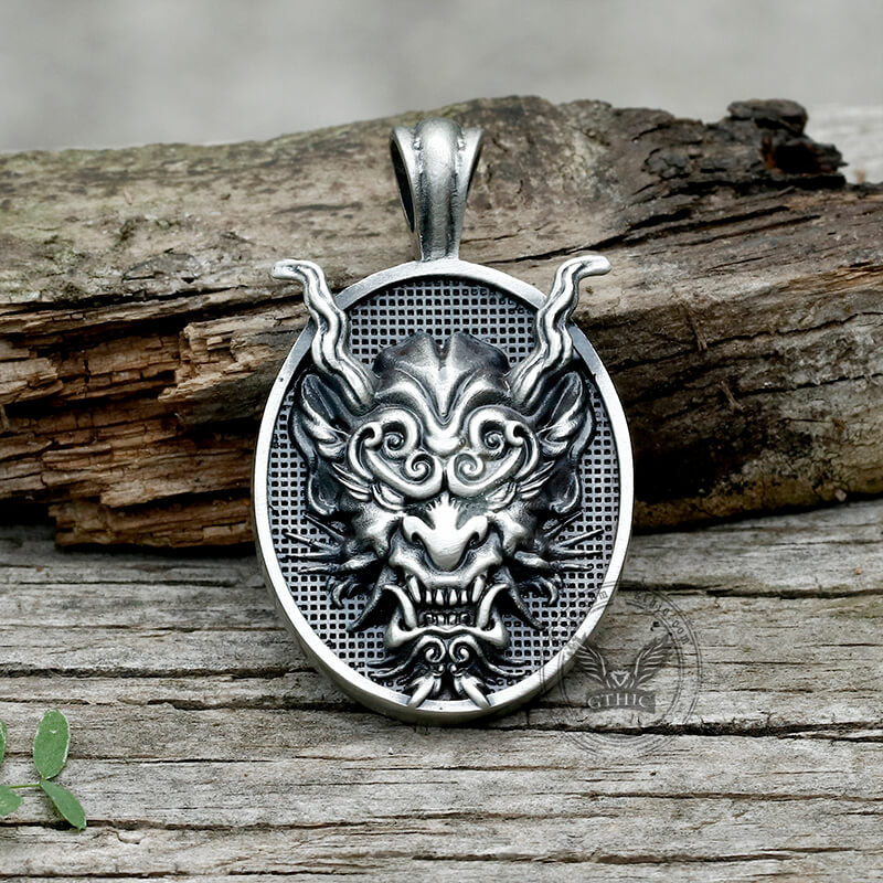 Japanese Oni Pure Tin Pendant