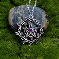 Protective Moonlit Amethyst Pentacle Necklace