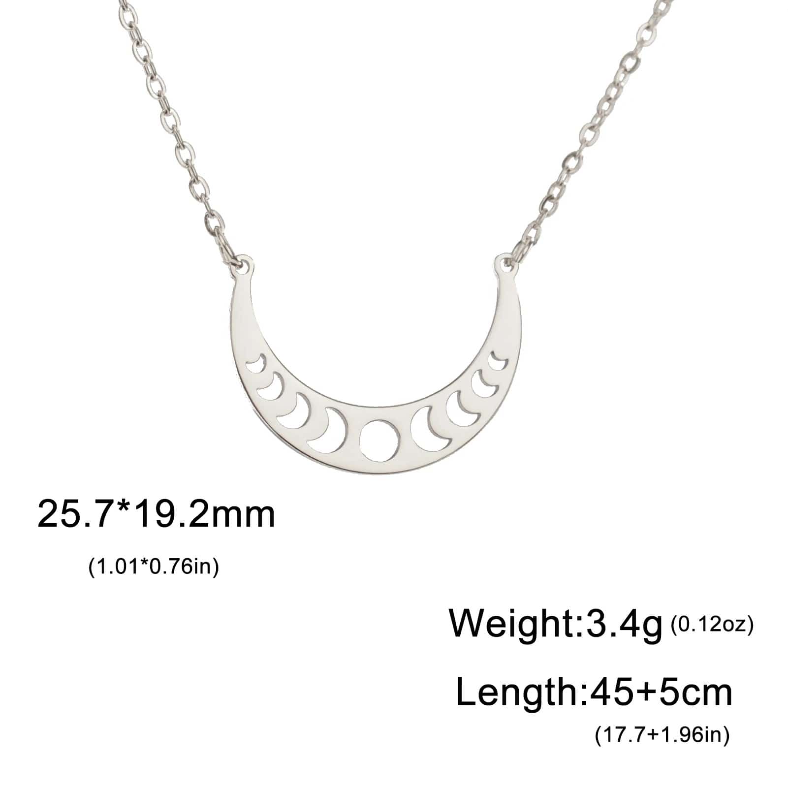 Lunar Phases Crescent Moon Necklace