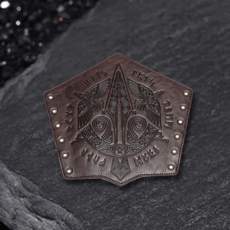 Medieval Retro Embossed Pu Leather Knight Bracers