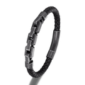 Genuine Leather Bracelet / Male Stainless Steel Jewelry / Rock Style Bracelet for