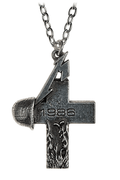 Metallica 1986 Cross Pendant With Helmet Detail