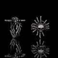 Monster Skull Sun God Sterling Silver Thorns Gothic Ring