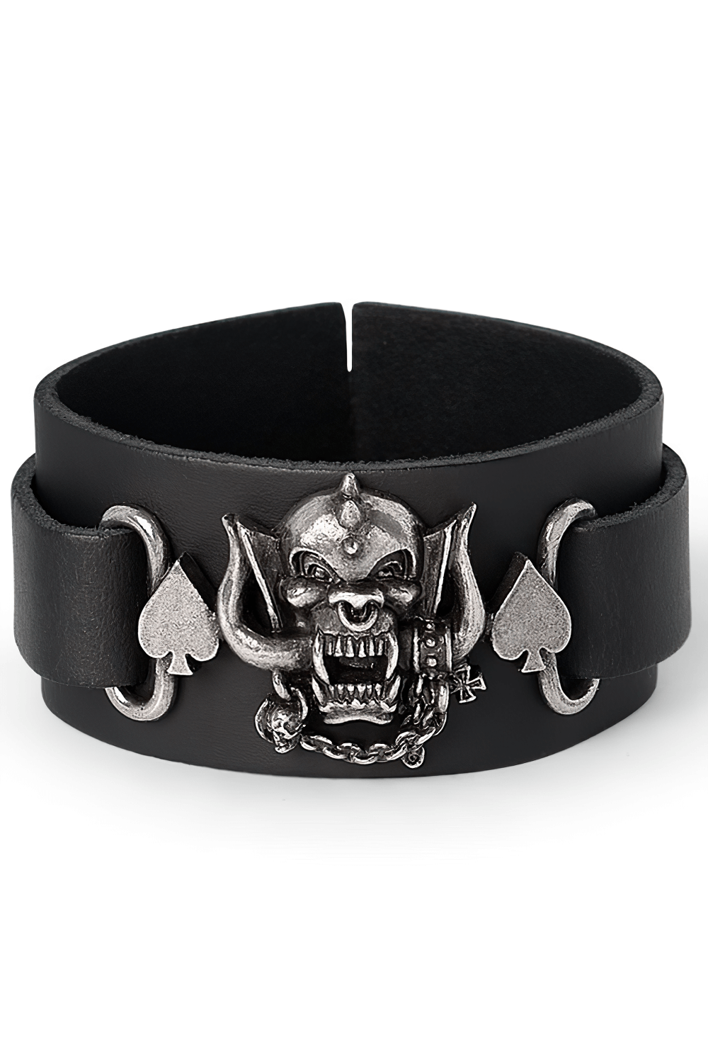 Mot��rhead Warpig Leather Bracelet With Spade Accents