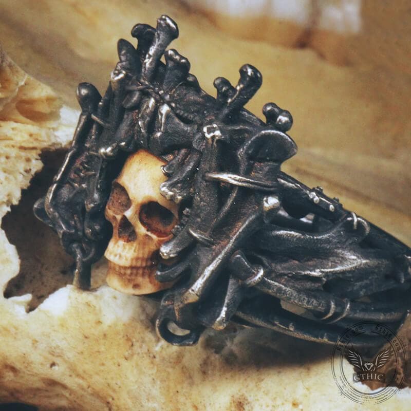 Night���s Watch Sterling Silver Skull Ring