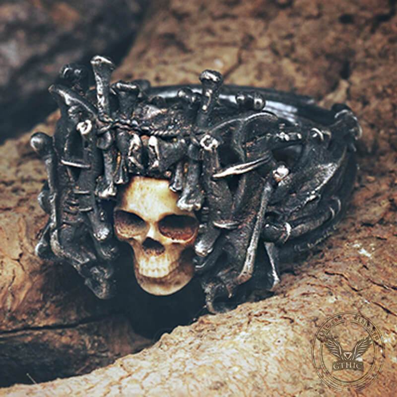 Night���s Watch Sterling Silver Skull Ring