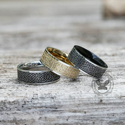 Nordic Celtic Knot Stainless Steel Viking Ring