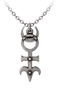 Occult Pewter Monad Pendant With Esoteric Symbolism