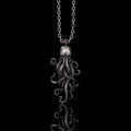 Octopus Skull Gothic Sterling Silver Pendant