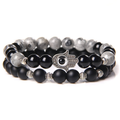 Onyx Stone Bracelet for and / Stylish Bangle of Beaded