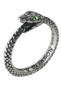 Ouroboros Sophia Serpent Ring With Green Austrian Crystal