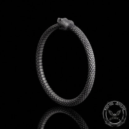Ouroboros Symbol Sterling Silver Snake Bracelet