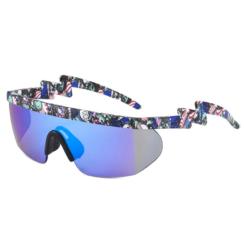 Outdoor Lightning Temple Irregular Cycling Sunglasses