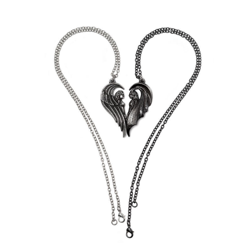 Dark Chemical Companions Angel and Demon Pendant Necklace by Alchemy Gothic