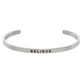 Stainless Steel "believe" Inspirational Cuff Bracelet