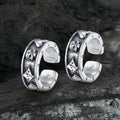 Poker Skull Sterling Silver Ear Cuffs