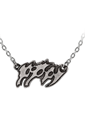 Poppy Logo Necklace in Antiqued English Pewter
