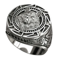Punk Rock Style Wolf Head Ring / Retro Celtic Totem Copper Ring / Jewelry Accessories