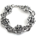 Punk Stainless Steel Bracelet for / Gothic Double Skull Heads Cuff Bracelets / Jewelry
