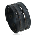 Punk Wide Leather Bracelet With Rivet / Bracelet for and