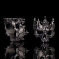 Punk Broken Skull Head Sterling Silver Ring