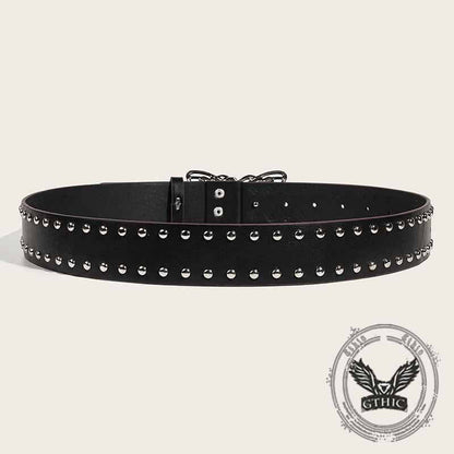 Punk Butterfly Buckle Rivet Pu Leather Belt