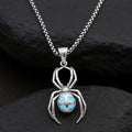 Punk Gemstone Spider Stainless Steel Animal Pendant