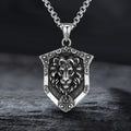 Punk Lion Wolf Shield Stainless Steel Necklace