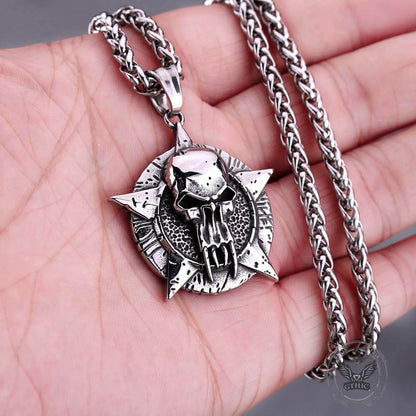 Punk Pentagram Skull Stainless Steel Pendant