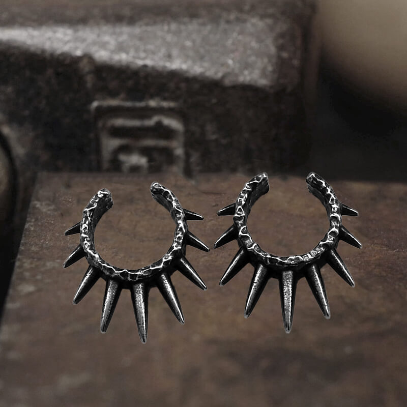 Punk Rivets Stainless Steel Skull Ear Cuffs
