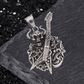 Punk Satan Skull Guitar-playing Stainless Steel Pendant