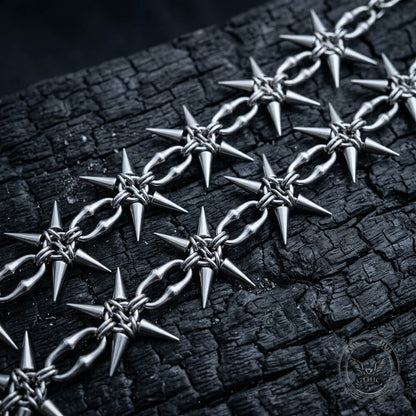 Punk Studded Stainless Steel Clavicle Necklace