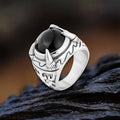 Punk Style Dragon Claw Stone Stainless Steel Ring