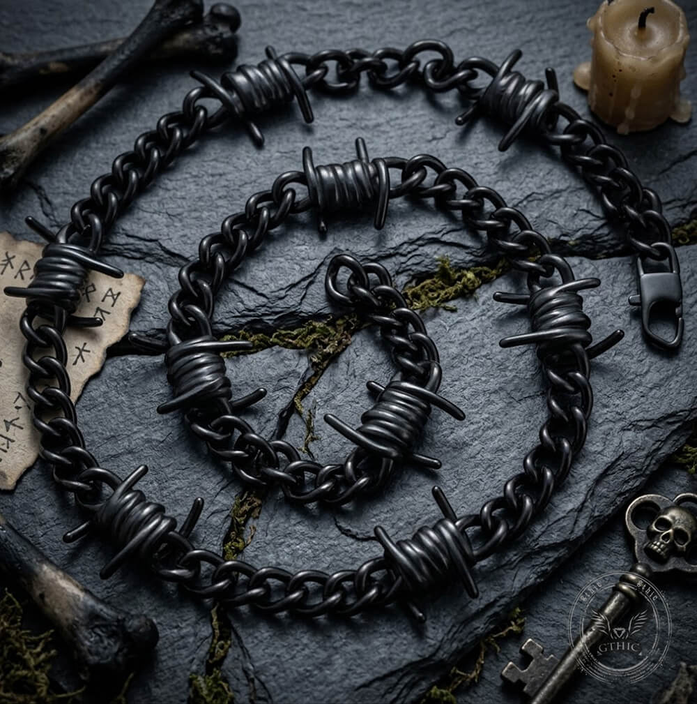 Punk Thorn Chunky Stainless Steel Necklace