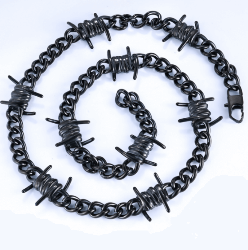 Punk Thorn Chunky Stainless Steel Necklace