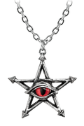 Red Curse Snake Eye Pendant With Magical Pentagram Design