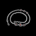 Red Gem-set Roses Sterling Silver Necklace