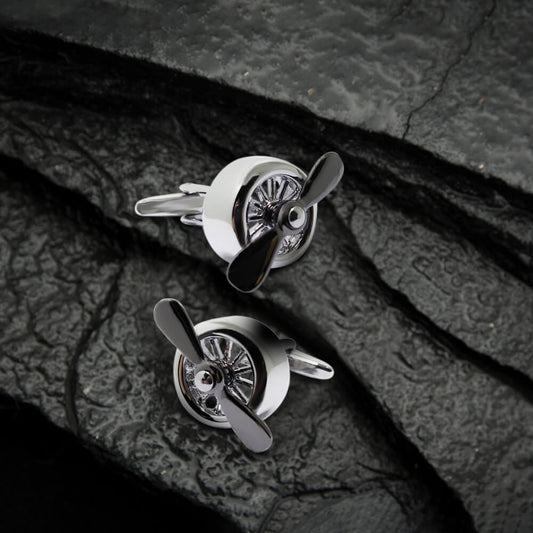 Retro Propeller Brass Cufflinks