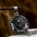 Retro Roaring Bear Stainless Steel Animal Pendant
