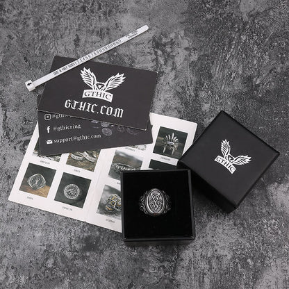 Retro Sigil of Lucifer Stainless Steel Ring