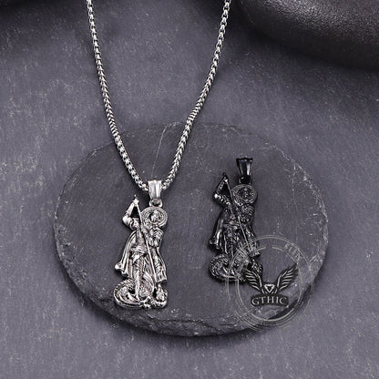 Retro St. George Slay Dragon Stainless Steel Pendant