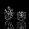 Roaring Tyrannosaurus Rex Skull Sterling Silver Ring