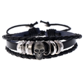 Rock Style Manual Weave Bracelet for and / Creative Multi-layer Leather Skull Bracelet