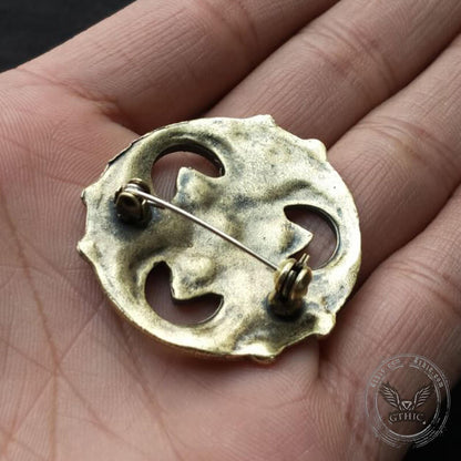 Round Celtic Knot Zinc Alloy Viking Brooch
