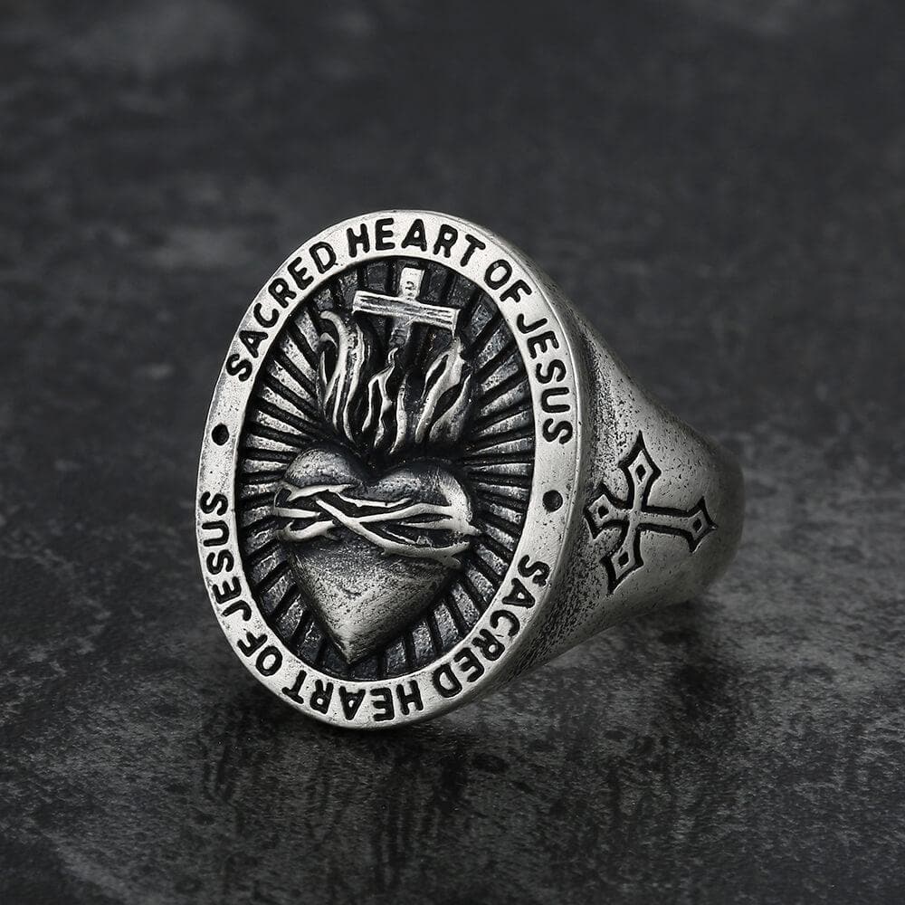 Sacred Heart of Jesus Sterling Sliver Ring