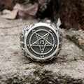 Sigil of Baphomet Sterling Silver Satan Ring