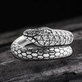 Silver Snake Sterling Silver Cz Ring