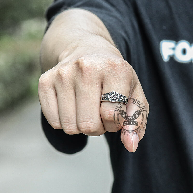 Simple Celtic Knot Stainless Steel Viking Ring