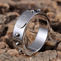 Simple Polka Dot Cross Stainless Steel Ring