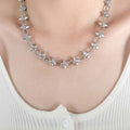 Simple Rhombus Stitching Stainless Steel Necklace